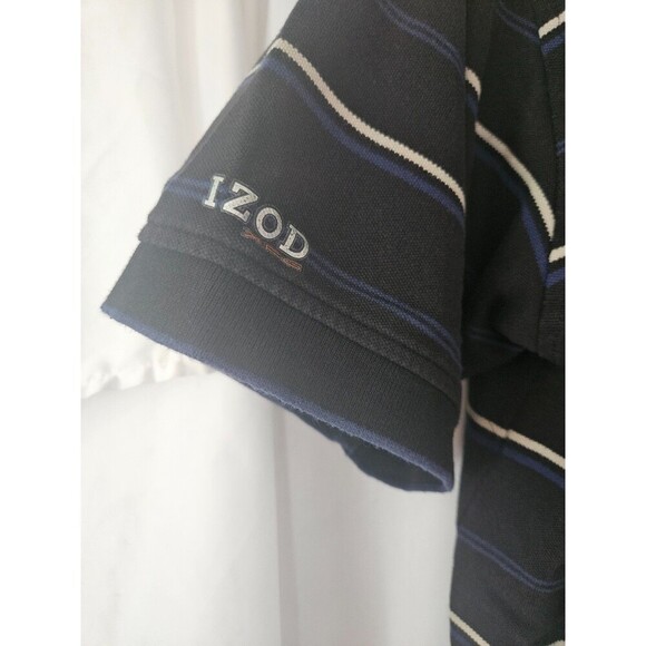 IZOD Men’s Polo XFG Golf Cool-FX Navy White Strip Size XL Preowned - Picture 5 of 8